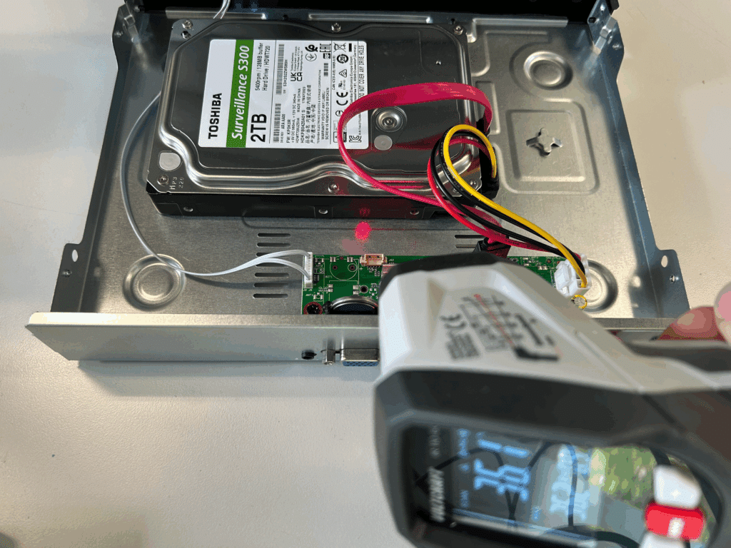 Infrared thermometer in action